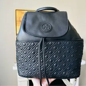 Brand new NWOT Tory Burch Marion Quilted DRAWSTRING Leather Backpack, Black tory burch marion tote bag (120 | eBay main image 2
